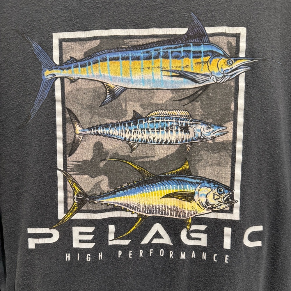 🐠 Pelagic Fishing Graphic Tee - Blue, Yellow, Gray